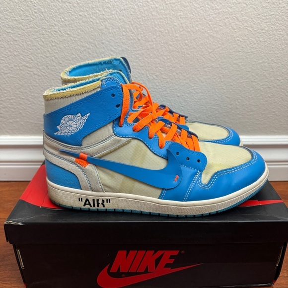 Jordan 1 Retro High Off-White University Blue Size 11 - Picture 3 of 9